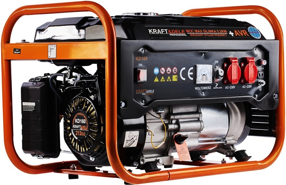 Benzininis vienfazis elektros generatorius KRAFT&DELE 3500W 12 / 230V / 7AG KD160