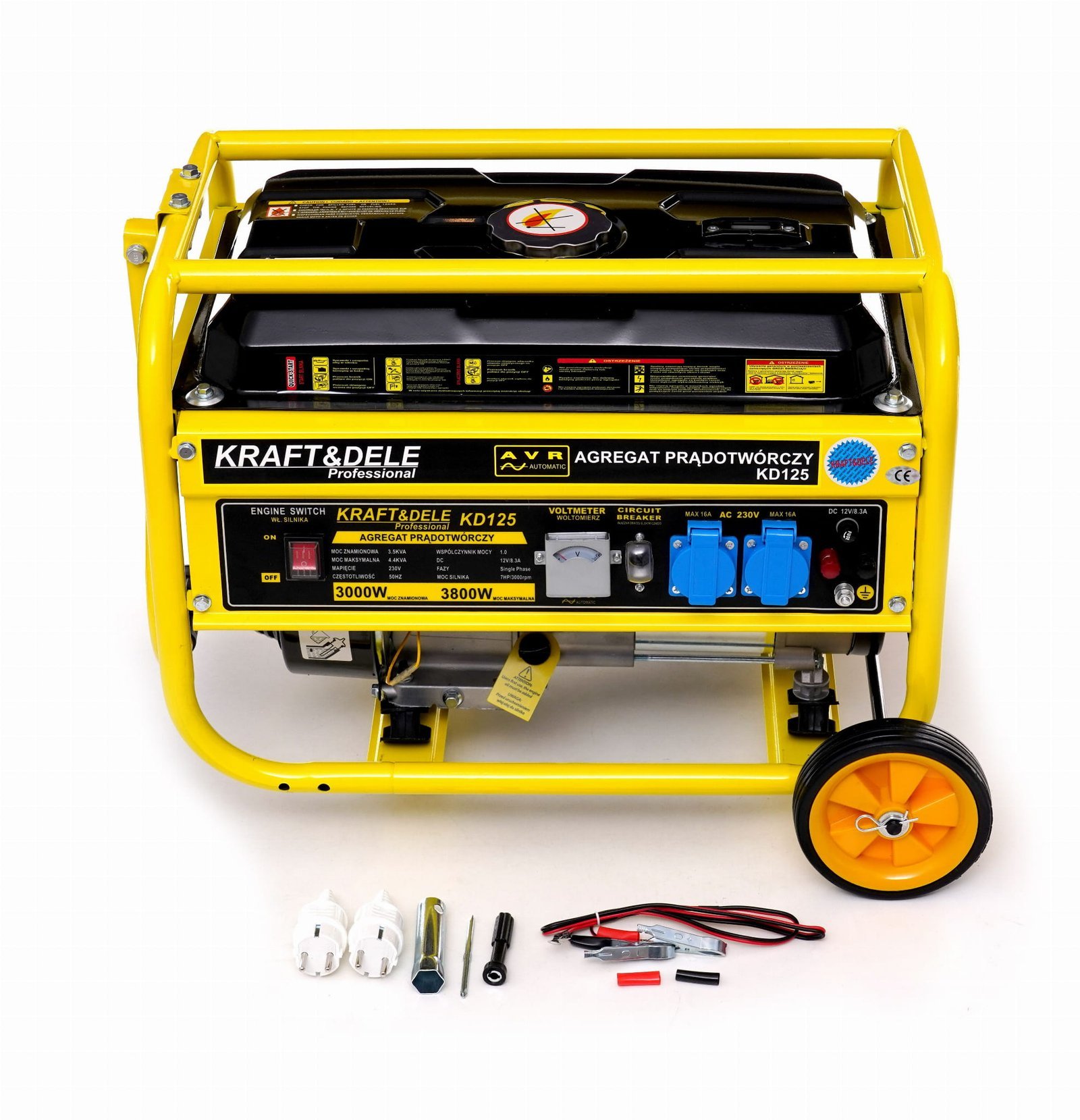 Benzininis vienfazis elektros generatorius KRAFT&DELE KD125 3.8 kW - Image 3