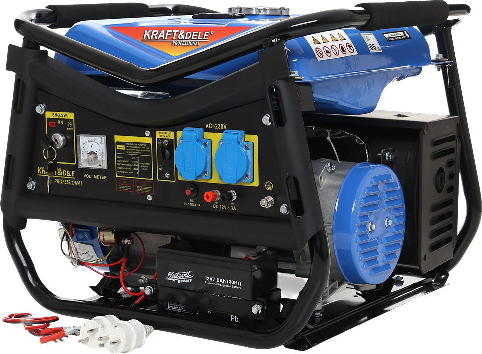 Benzininis vienfazis elektros generatorius KRAFT&DELE 3000W 12/230V KD143