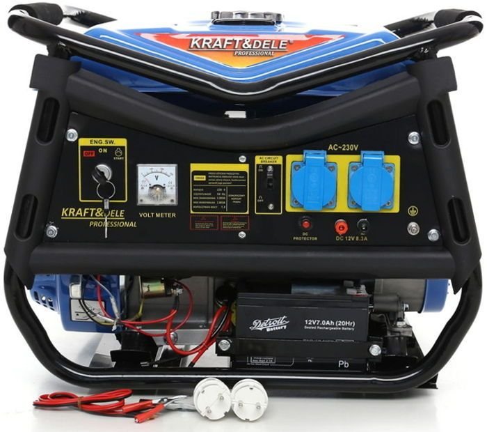 Benzininis vienfazis elektros generatorius KRAFT&DELE 3000W 12/230V KD143 - Image 3