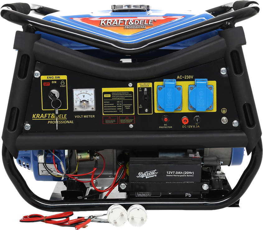 Benzininis vienfazis elektros generatorius KRAFT&DELE 3000W 12/230V KD143 - Image 5