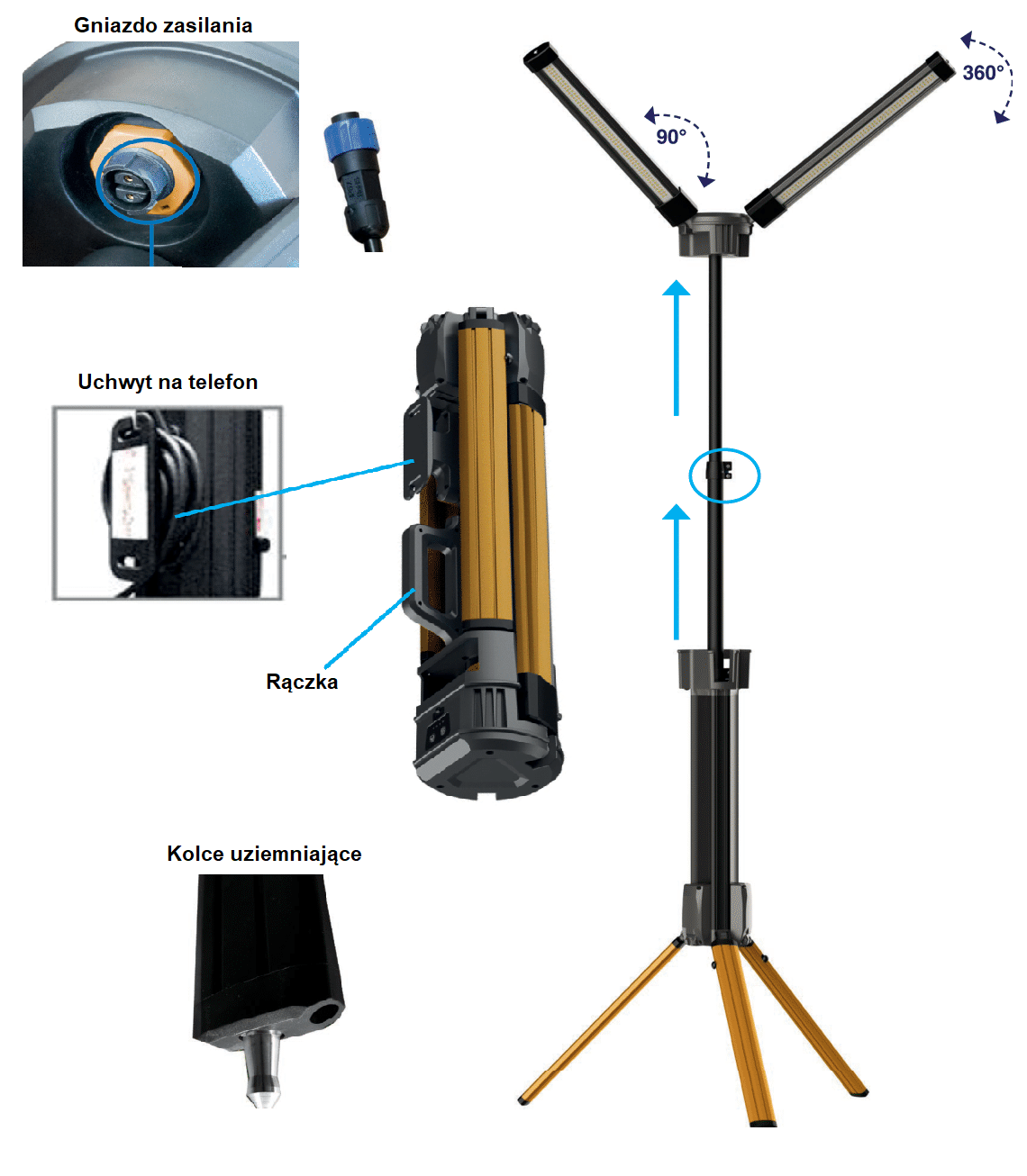 LED prožektorius su stovu KD1266 - Image 3