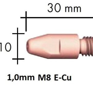 Kontaktinis antgalis E-Cu M8x30x10 1,0mm, Binzel