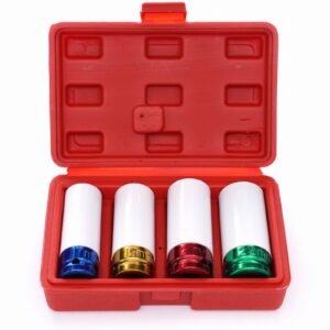 Smūginės galvutės lengvojo lydinio ratlankiams, 17/19/21/22 mm, 1/2", 4 vnt. rinkinys KD10523