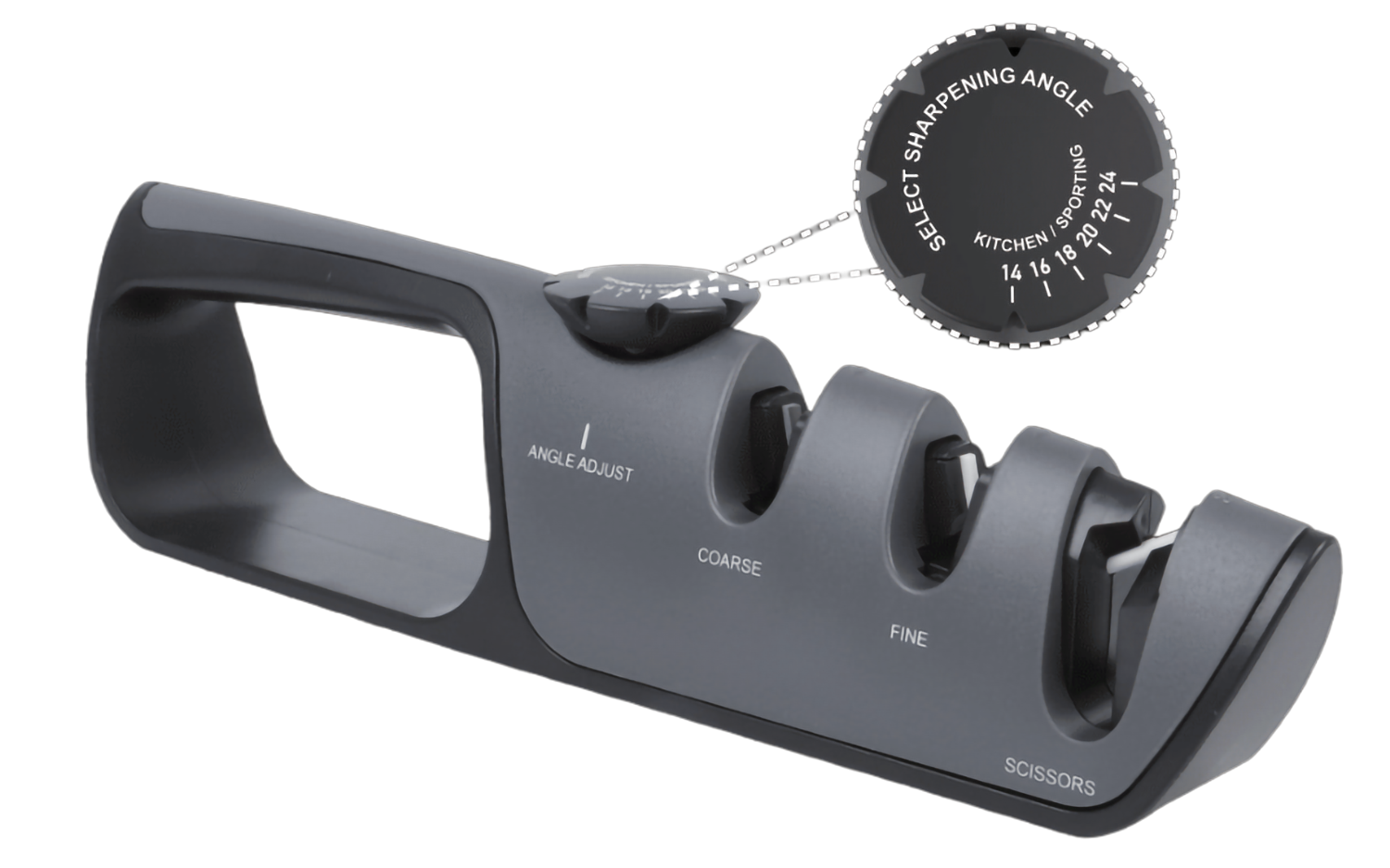 Peilių ir žirklių galąstuvas 3-in-1, 14–24° KD12696