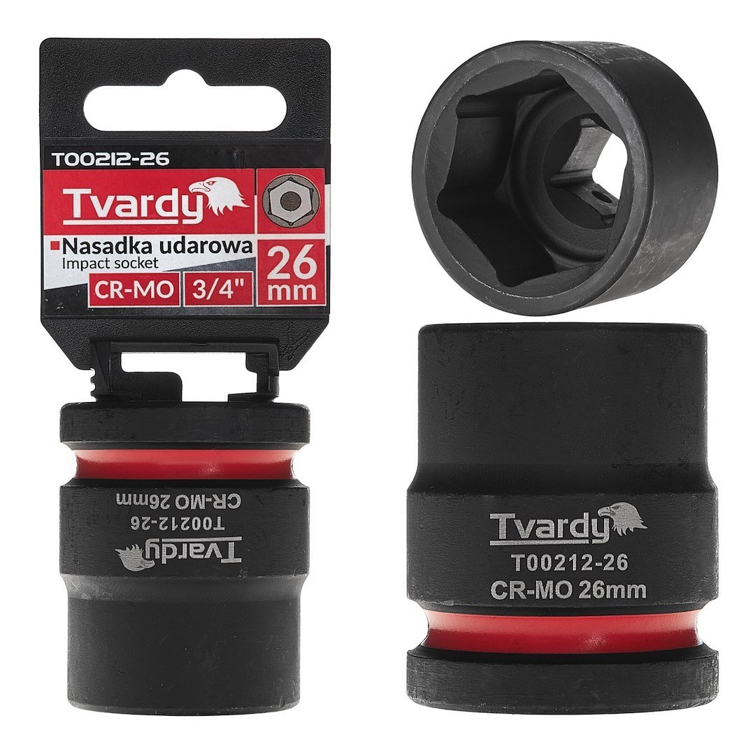Smūginė galvutė 3/4″, 6 briaunų, 26 mm, CrMo TVARDY T00212-26